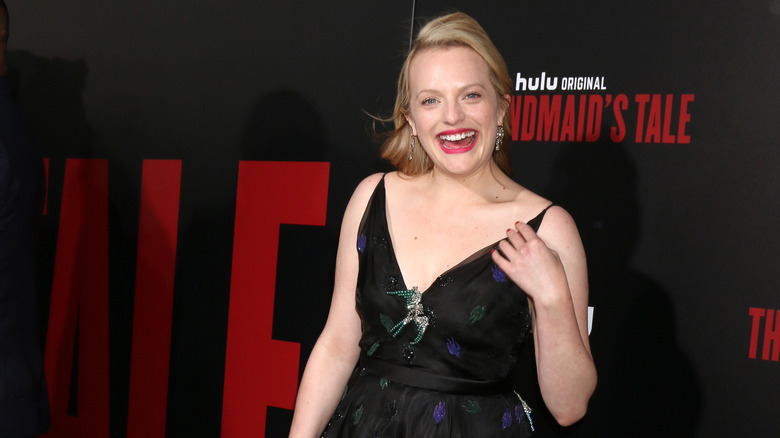 Elisabeth Moss on the red carpet at the premiere of The Handmaid's Tale