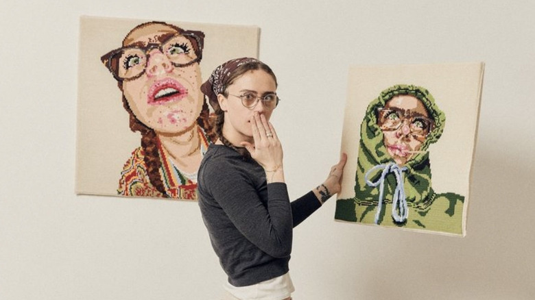 Ella Emhoff's knitted portraits