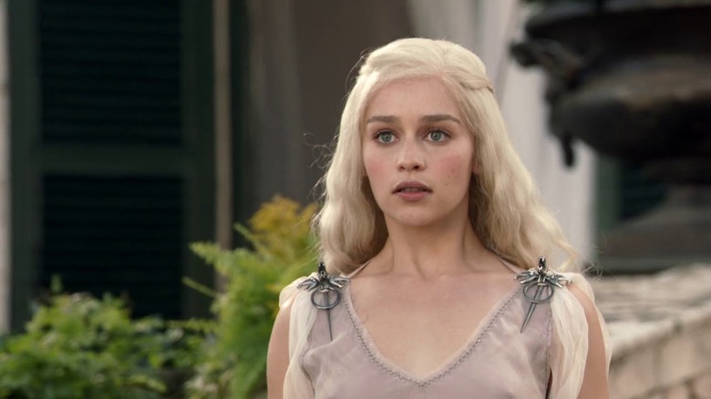 Emilia Clarke as Daenerys Targaryen in Season 1 of Game of Thrones