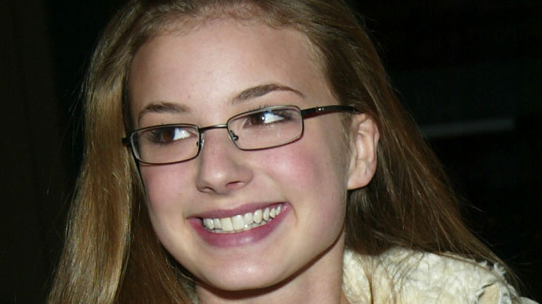 Emily VanCamp wearing glasses