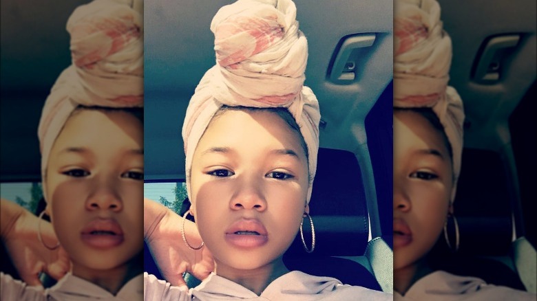 Storm Reid taking a selfie