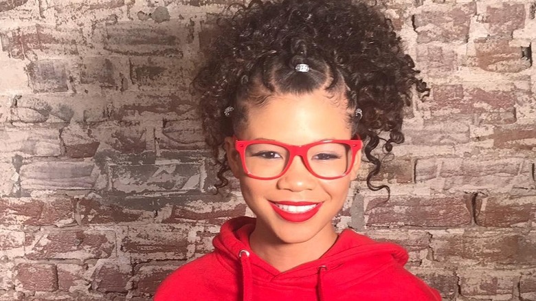 Storm Reid wearing glasses 