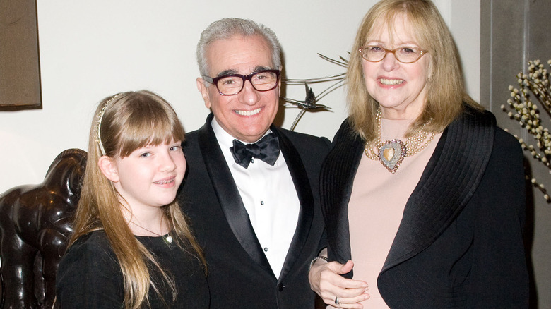 Francesca and Martin Scorsese and Helen Morris smiling together