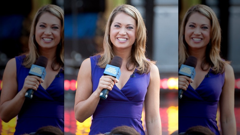 Ginger Zee holding a microphone