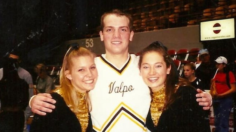 Ginger Zee as a college cheerleader with friends