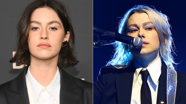 A split image of Gracie Abrams and Phoebe Bridgers