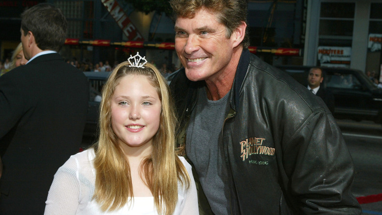 Young Hayley Hasselhoff with her dad David Hasselhoff