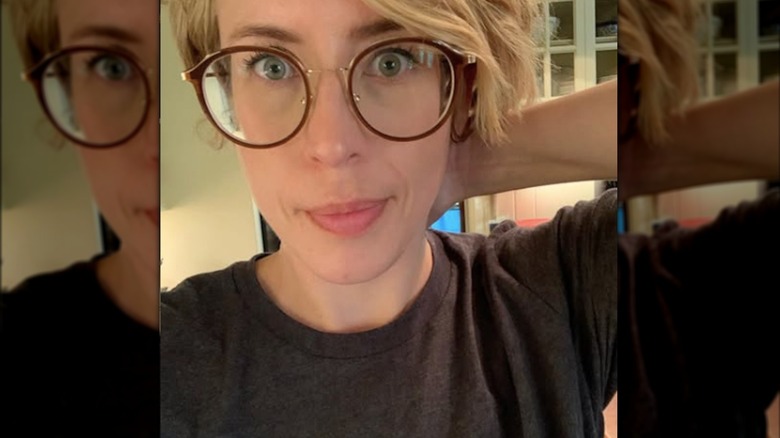 Erin Napier wearing glasses, posing for a selfie