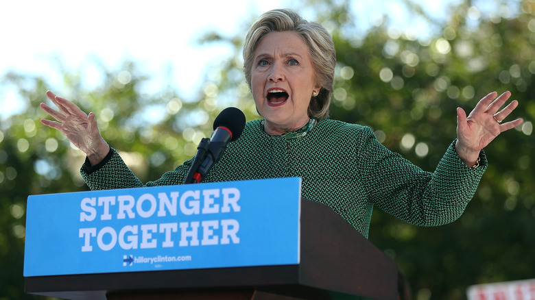 Hillary Clinton speaking in 2016 