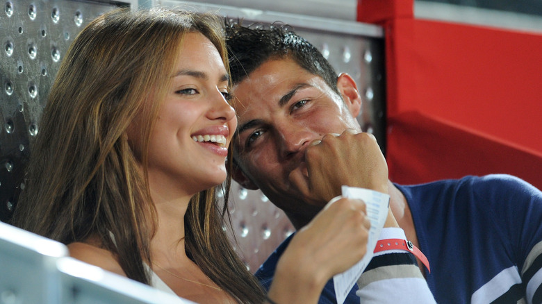 Irina Shayk and Cristiano Ronaldo laughing