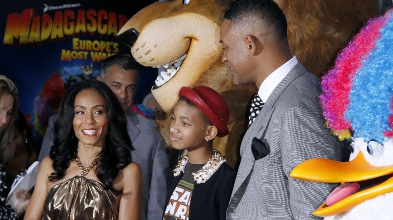 Jada Pinkett Smith and her family at the premiere of Madagascar 3