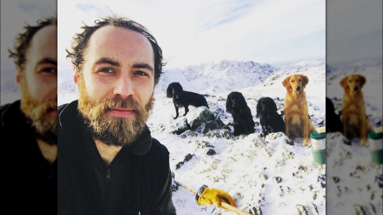 James Middleton selfie with dogs