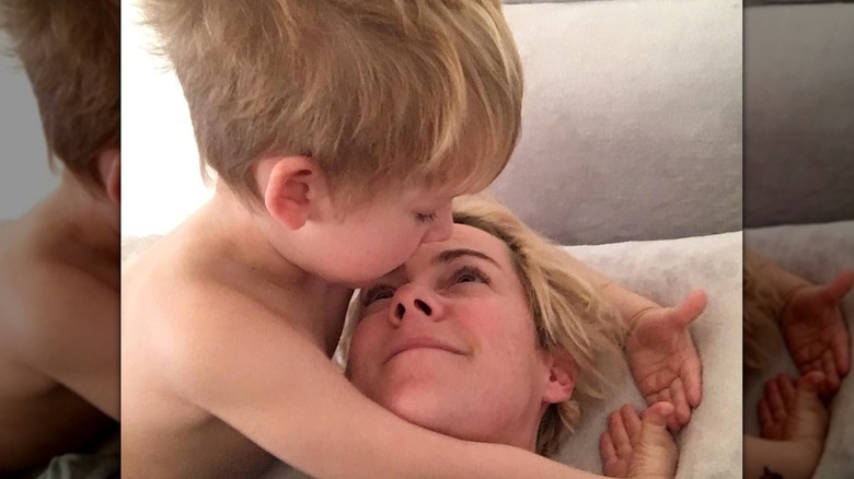 Jena Malone with her son