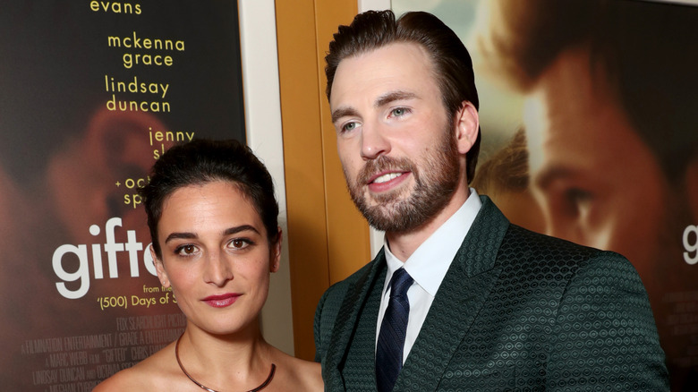 Jenny Slate and Chris Evans at the "Gifted" premiere in 2017