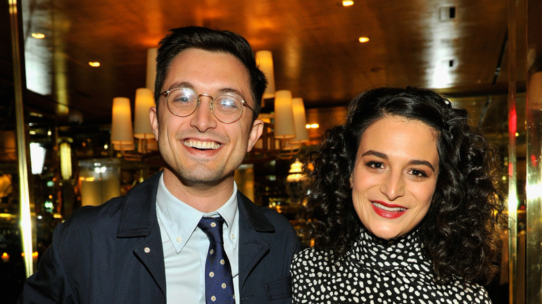 Jenny Slate and Dean Fleischer Camp at Tory Burch Rodeo flagship in 2014