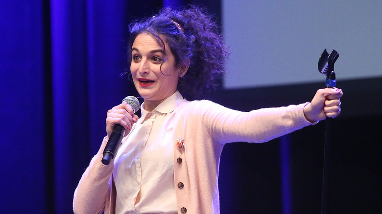 Jenny Slate performing at Club Nokia in 2015