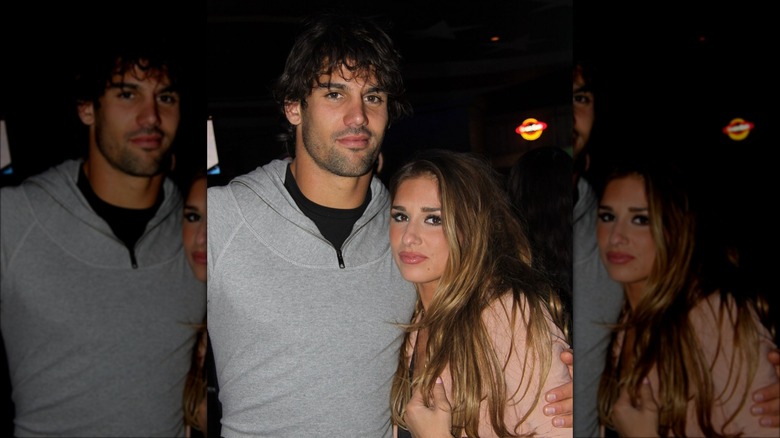 Jessie James Decker with Eric Decker, posing