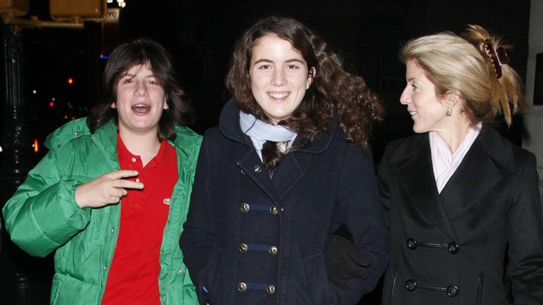 Jack Schlossberg with sister and mom