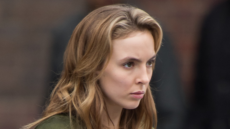 Jodie Comer filming Killing Eve