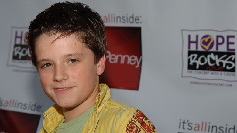 Young Josh Hutcherson smiling at event