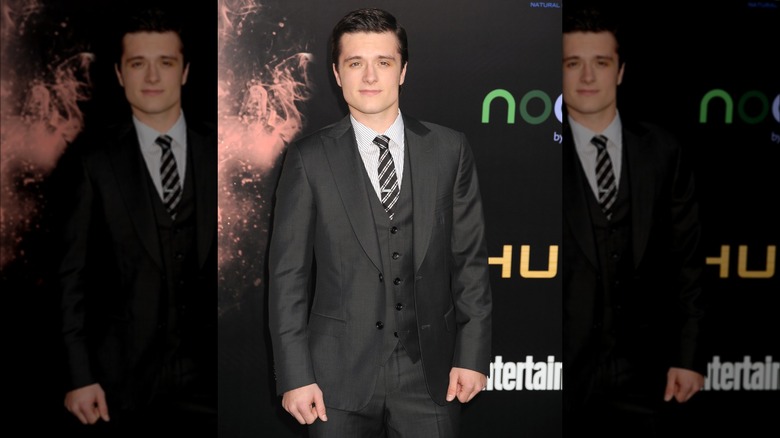 Josh Hutcherson in a suit at the Hunger Games premiere