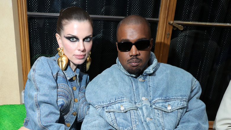 Julia Fox and Kanye West at the Kenzo 2022-2023 Fall/Winter show in 2022