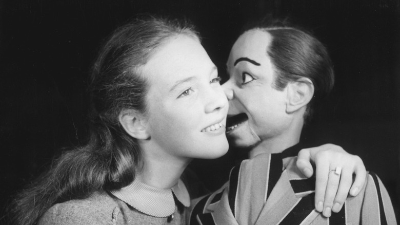 Julie Andrews as a child with a puppet