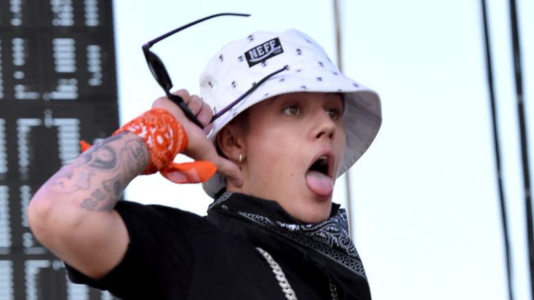 justin bieber sticking tongue out