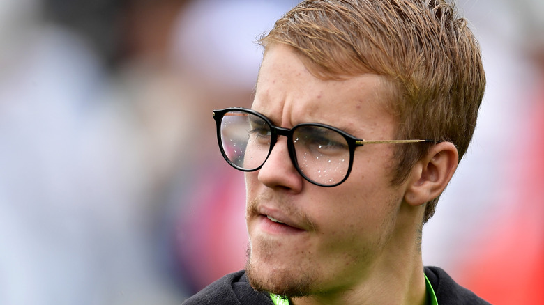 justin bieber wearing glasses