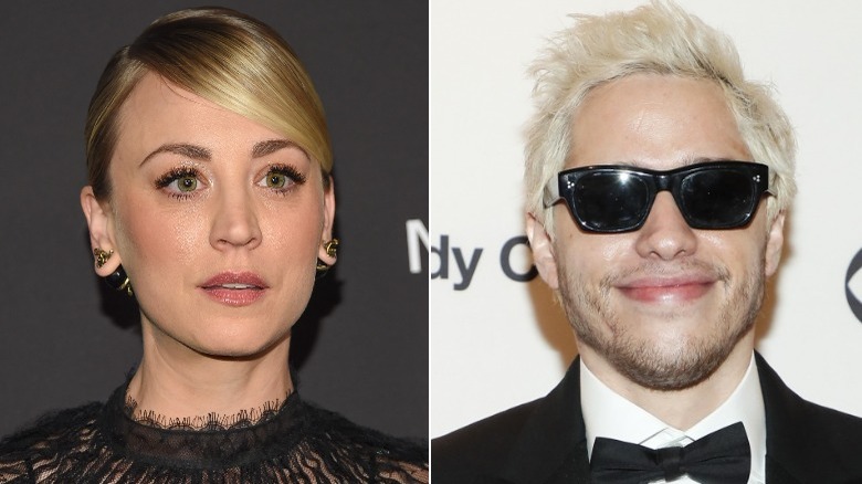 Kaley Cuoco (L) Pete Davidson (R)