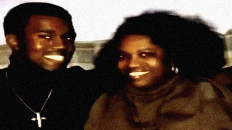 Young Kanye West with his mom