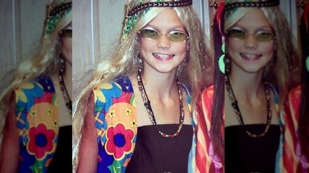 Karlie Kloss in a Halloween costume as a teen