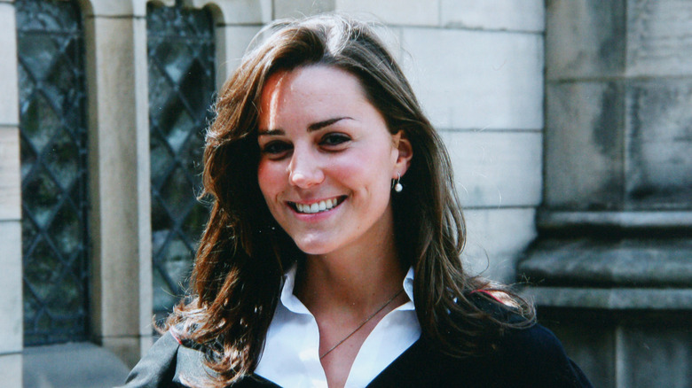 Young Princess Catherine smiling at graduation