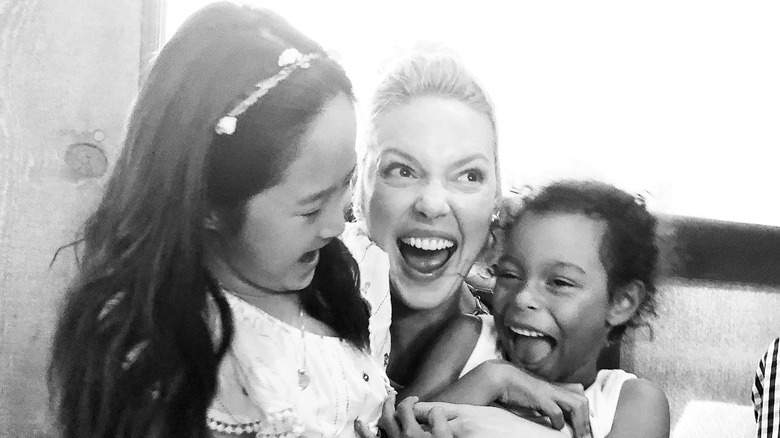 Katherine Heigl with her daughters