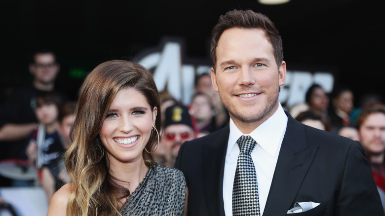 Katherine Schwarzenegger and Chris Pratt smiling