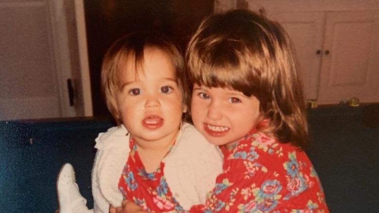 young Katherine Schwarzenegger with sister