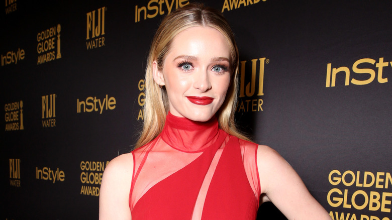 Greer Grammer posing red lipstick