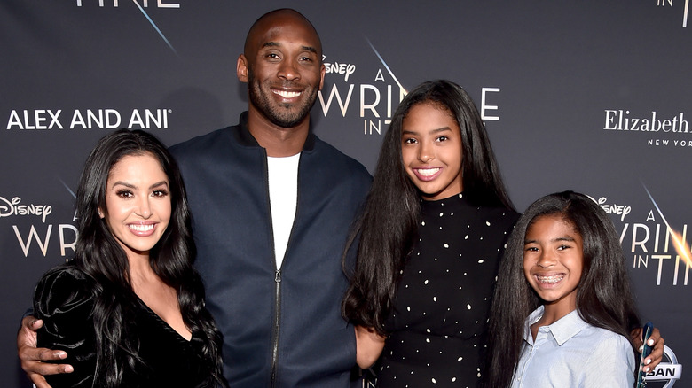 Kobe, Vanessa, Natalia, and Gigi Bryant smiling 