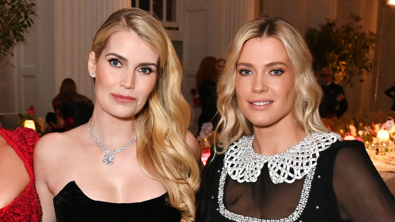 Lady Kitty Spencer and Lady Amelia Spencer posing