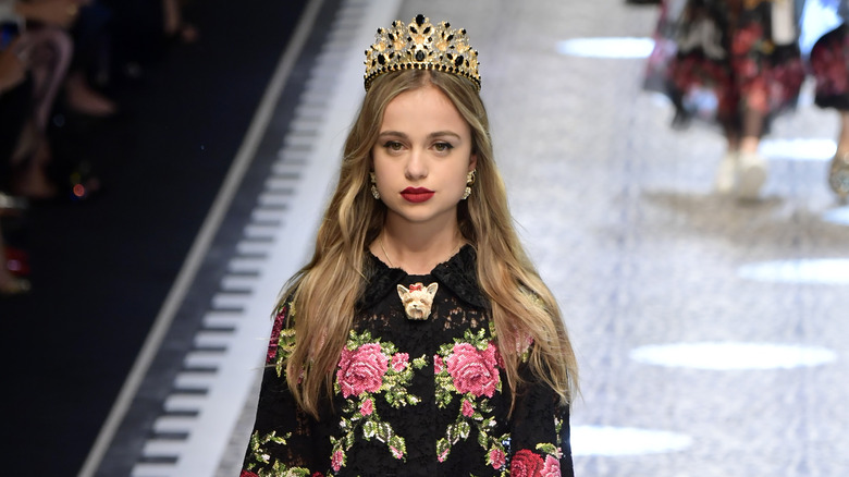 Amelia Windsor wearing tiara