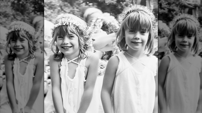 Lady Eliza Spencer (left) smiling with sister Amelia in their youth