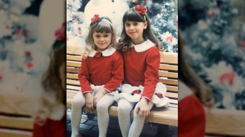 Lauren Hashian and her sister wearing red