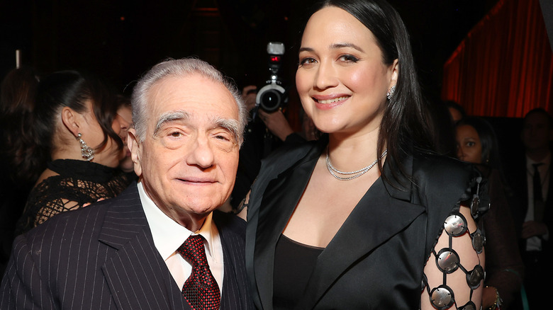 Lily Gladstone and Martin Scorsese smiling