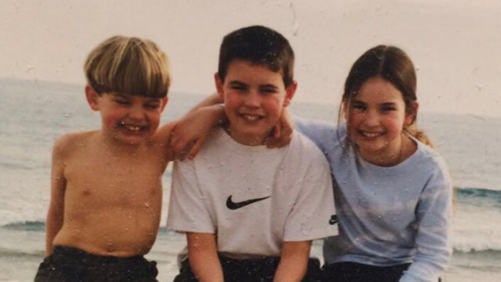 Lily James with her two brothers as a girl