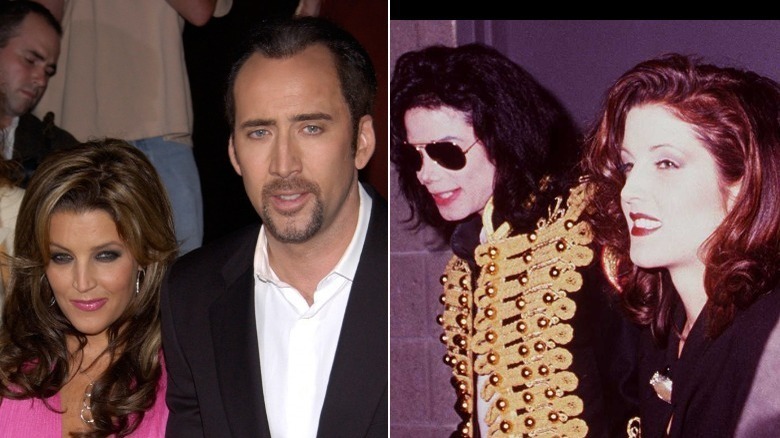 Lisa Marie with Nic Cage and Lisa Marie with Michael Jackson