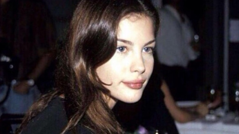 Side profile of young Liv Tyler