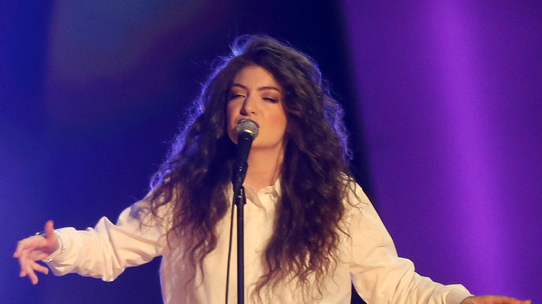 Lorde performing on stage