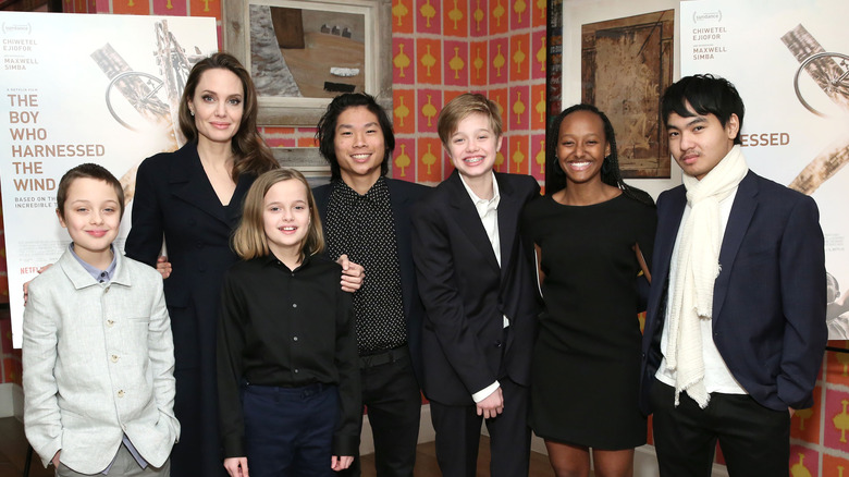 Angelina Jolie and children 