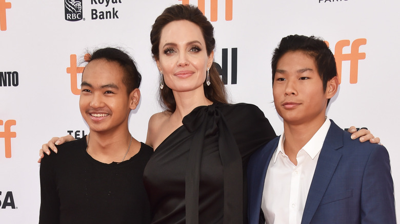 Angelina Jolie with sons