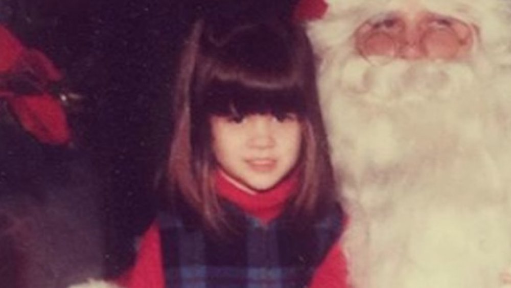 Maren Morris as a young girl on Santa's lap